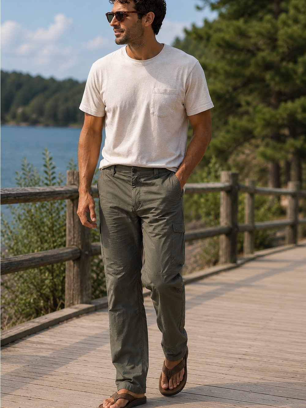 Royal Robbins Men’s Hiking Travel Pants Olive Green Nylon Stretch 40x32